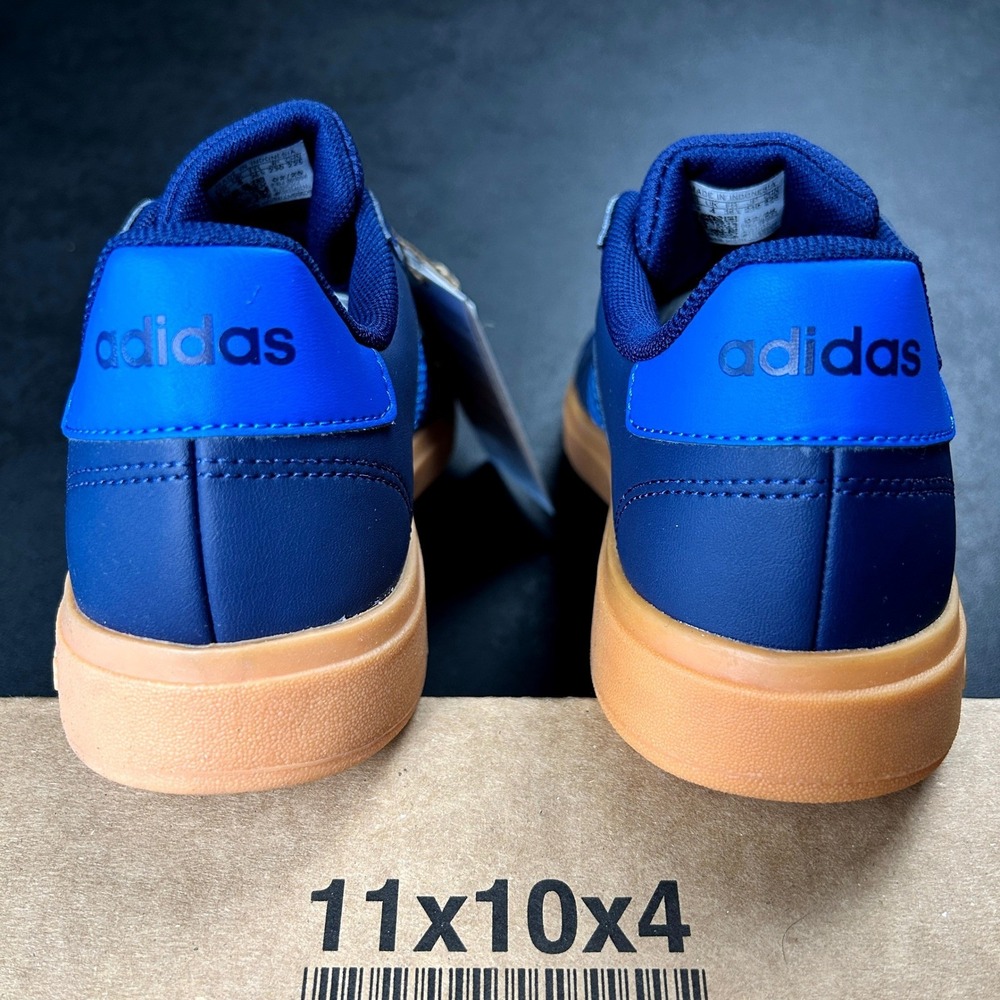adidas Grand Court 2.0 K Kids Shoes Navy Blue Gum Sole Sneakers JS4344 NEW - Picture 4 of 6